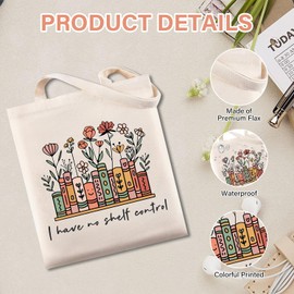 Joalpysm Book Lovers Gifts, Cute Book Tote Bag with Book Print, Reusable Large Capacity Book Lover Bag, Fashion Book Lover Gifts for Women Men