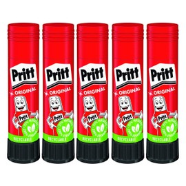 Pritt Penna Adesiva, Colla sicura e Adatta ai Bambini per Arte e Artigianato, Adesivo Forte per Articoli scolastici e per Ufficio, 5X 11 g Pen Pritt