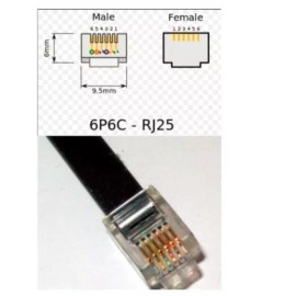 ALab RJ25 Cable for Electronic Modules, 35 cm (4Pcs) 6p6c 6 pin