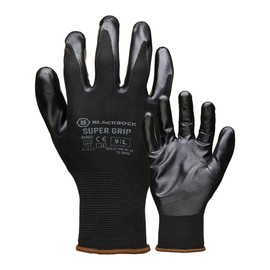 Blackrock Super Grip Work Gloves, Black Nitrile Gloves, Safety Gloves Men Women, Working Gloves, Roofing Gloves, Warehouse Gloves, Thin Work Gloves, DIY, Gardening Gloves, Outdoor - Size 7/Small