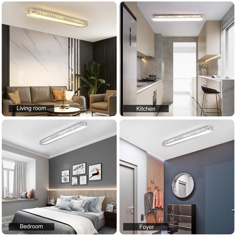 Qcyuui Dimmable LED Ceiling Light 39.4'' Kitchen Lighting Fixtures Ceiling