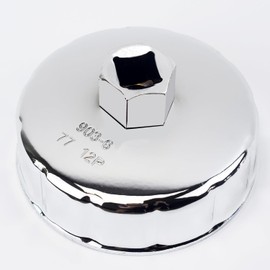 YZYUN Oil Filter Wrench 77mm 12 Flutes, Oil Filter Cap Removal Tool Compatible with Renault Chery