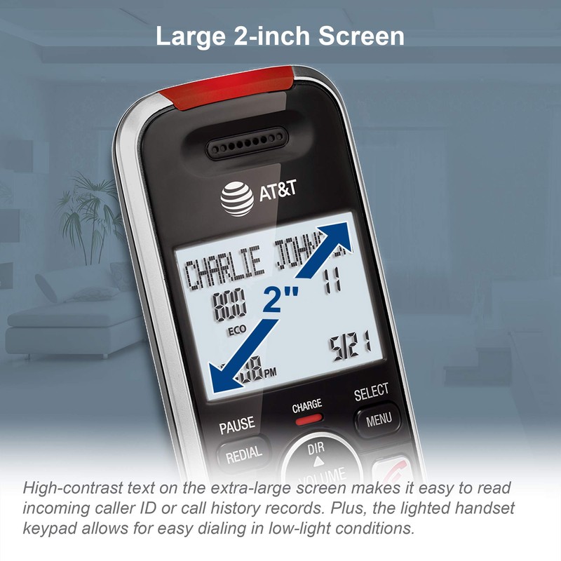 AT&T BL102-2 DECT 6.0 2-Handset Cordless Phone for Home with