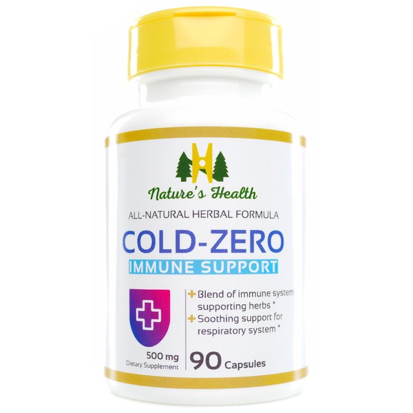 Cold-Zero, Immune Support Supplement, Promotes Defense for Cold and Flu Season, 1100 MG Per Serving, 90 Capsules, Nature’s Health
