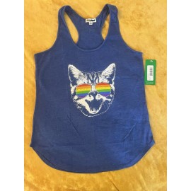 Tipsy Elves NWT Retro Tipsy Elves Pride Cat Tank Top Women’s Medium Cotton Tank Top Blue
