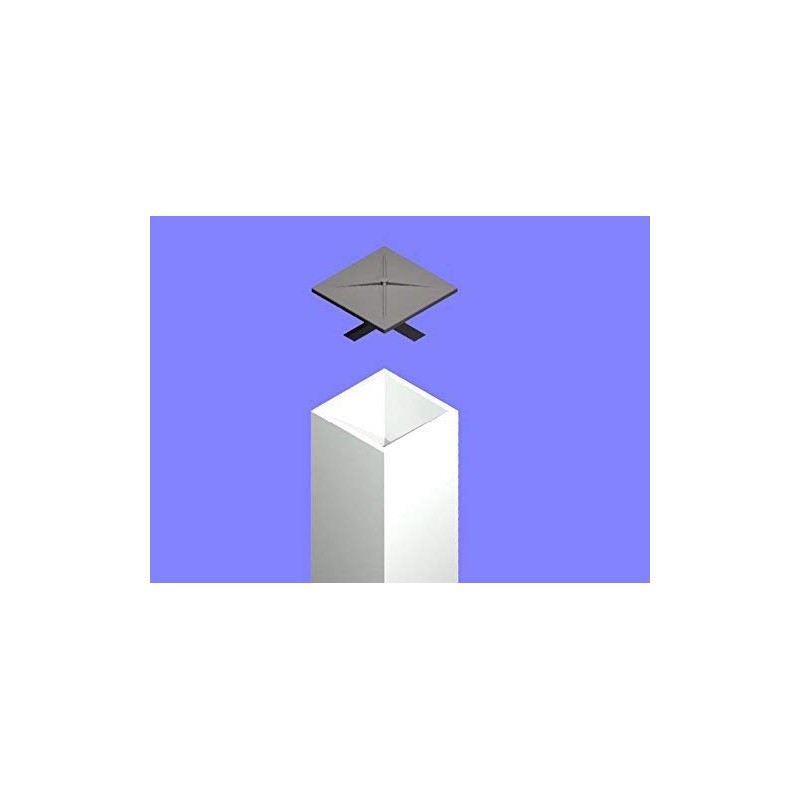 4" Square Light Pole Top Cap- Black Plastic