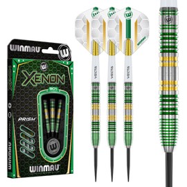 WINMAU Darts Xenon 24g 90% Professional Tungsten Darts Set with Steel Tip with Dart Flights and Dart Shafts