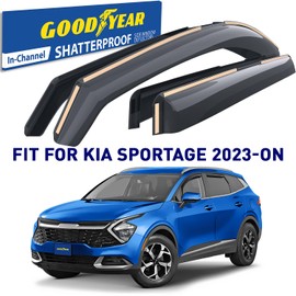 Goodyear Shatterproof in-Channel Window Deflectors for Kia Sportage 2023-2026, Rain Guards, Window Visors for Cars, Vent Deflector, Car Accessories, 4 pcs - GY008440