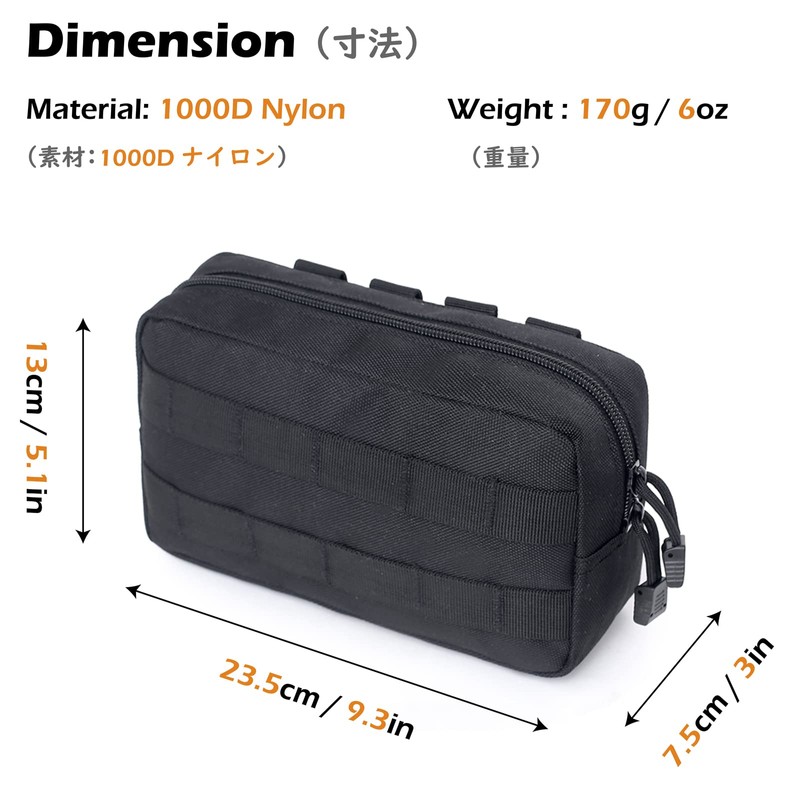 TRIWONDER Molle Pouch, Survival Game Pouch, Tactical Military Bag, Belt