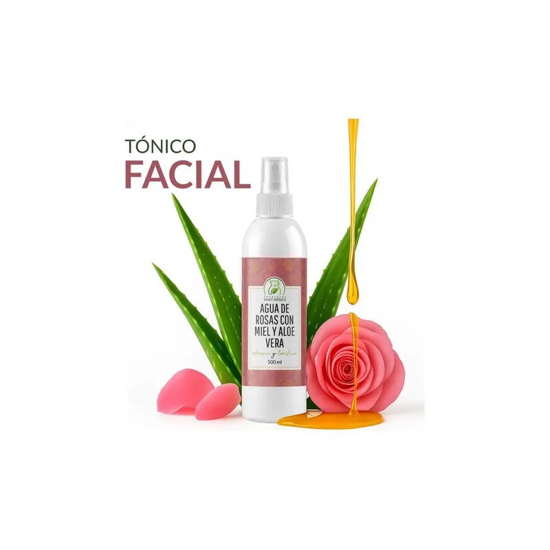 Agua De Rosas, Miel Orgánica & Aloe Vera Hidratante (500ml)