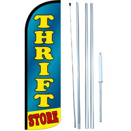 Thrift Store Swooper Windless Flag Kit (full sleeve) 3ft X 11.5ft Flag by EZ Flags