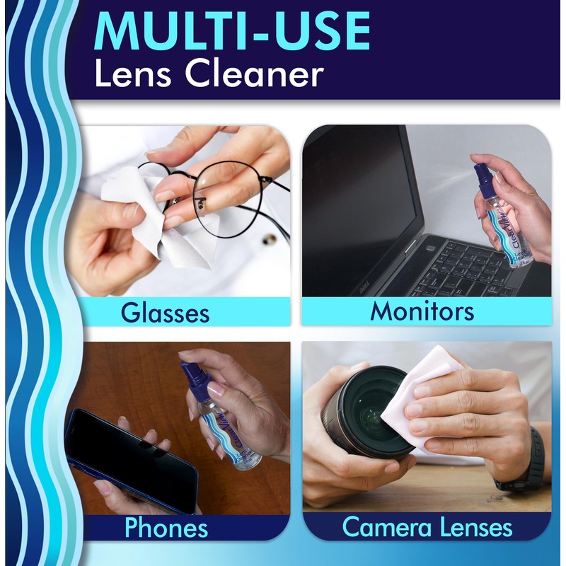 Clear View Lens Cleaner Kit – 4 Bottles + 4