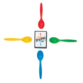 Spoons Games - Card Game, Deck of Cards, Fun Family Game for Kids and Adults, 3-5 Player Card Game, Ages 7+, Red, Yellow, Green, Blue