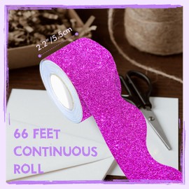 66 Feet Bulletin Board Borders, Glittering Rolled Border Trim with Wavy Line Design - Walls, Desks, Windows, Doors, Chalkboards, Whiteboards Decors for School, Classroom, Home & Offices (Purple)