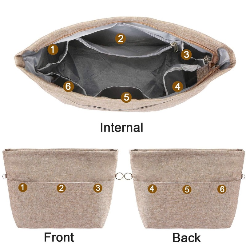 Yoillione Handbag Organiser Insert, Tote Bag Organiser Insert with Multiple