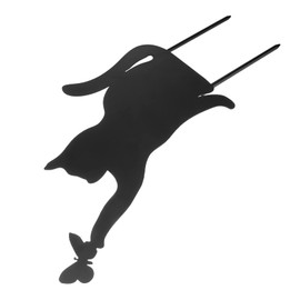 BESPORTBLE Lovely Metal Cat Garden Decoration Black Animal Shape Art for Lawns Patios and Balconies Weatherproof Ornament for Courtyards and Backyards Random Style