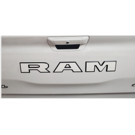 RAM Tailgate Emblem Overlay Decal Stickers 2025 Ram 1500 (Color: Gloss White)