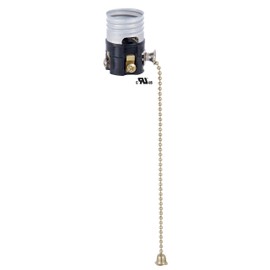 B&P Lamp® Pull Chain, Med. Base Lamp Socket Interior, 5" Chain