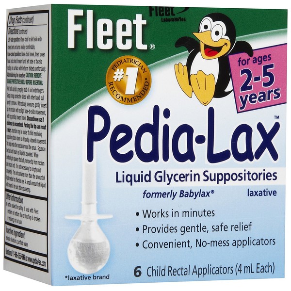 Special pack of 6 FLEET PEDIA LAX LIQUID GLY SUPPOS 6 EACH X 6 (36 total)
