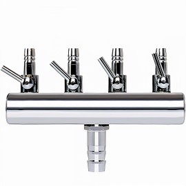 HSE Kanamaru Shoten Aquarium Air Valve, Branch Pipe, Air Branch Pipe, Air Flow Valve, Cock, Air Volume Adjustment, Stainless Steel (4 Branches)