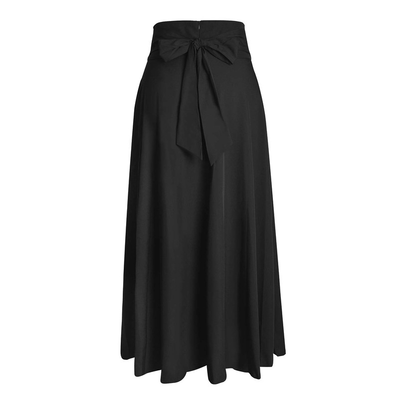 Maxi Skirt Women's High Waist Pockets with Side Slit, Long