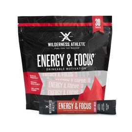 Wilderness Athlete - Energy & Focus | Energy Booster for Women & Men - Energy Drink Mix with Natural Caffeine - Low-Carb, Zero Sugar Energy Drink Powder - 30 Serving Energy Drink Packets (Cherry Limeade)
