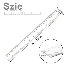 Clear Plastic Ruler Straight Ruler Flexible Ruler, 30Pcs Clear Ruler Clear Straight Ruler Shatter Resistant Ruler,Transparent Ruler Shatterproof Straight Ruler,Plastic Clear Ruler Double-Sided Ruler