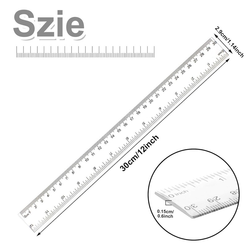 Clear Plastic Ruler Straight Ruler Flexible Ruler, 30Pcs Clear Ruler
