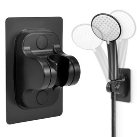CAREDGO Hand Shower Holder No Drilling Adjustable Shower Head Holder Shower Head Holder No Drilling Shower Head Holders Black Shower Head Holder ABS Wall Mount Shower Head for Hotel Bathroom