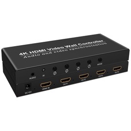 2x2 HDMI Video Wall Controller,HDMI Video Image Processor Screen Splicing 4K Output TV Wall Processor,4 Way HDMI 180 Degree Rotate 4 TV Screens into 1 Wall Display