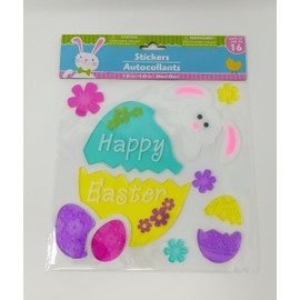 Window Gel Cling Happy Easter 16 Piece Stickers Decor Decoration Egg Bunny