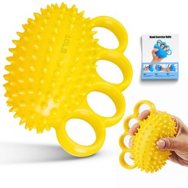 Hand Exercise Ball, Finger Therapy Ball, Grip Strengthener for Adults - Stress Relief, Massage Ball, Resistance Training for Wrist Flexibility, Hand Strengthening, Anxiety Relief(Yellow)
