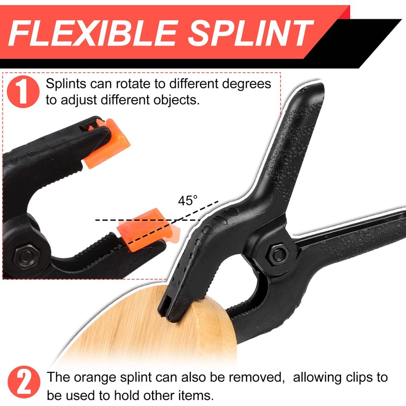 4 Pack Spring Clamps, 6inch Plastic Clips, Backdrop Clips, Big