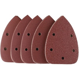 60 Pieces Mouse Detail Sanding Sheets, 90x140mm Detail Sander Paper Assorted 40/60/80/120/180/240 Grits, Triangle Sander Sandpaper 5 Holes Hook and Loop, for Black and Decker Detail Palm Sander