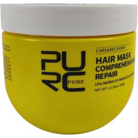 Argan Oil Hair Mask for Dry, Damaged Hair, 100ml, Organic, Smoothing, Anti-Breakage Leave-In Formula, Yellow