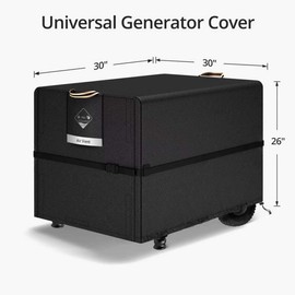 QH.HOME Waterproof Generator Cover 30x30x26 inch ,900D Heavy Duty Oxford with Secure Windproof Buckle- for Most Generators 5500-15000 Watt, Black
