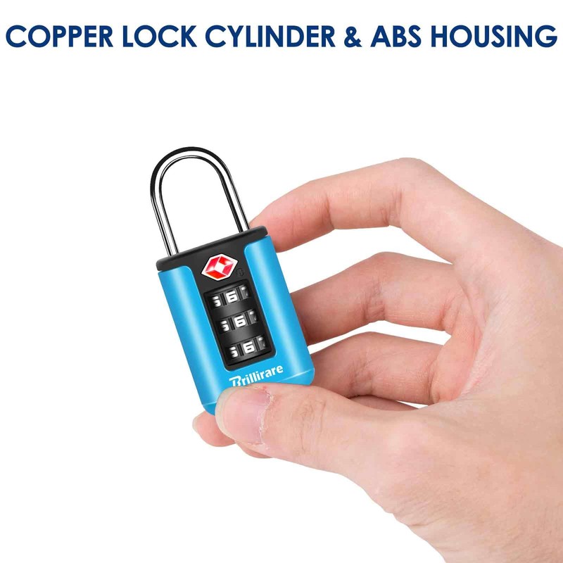 BRILLIRARE 2 Pack TSA Approved Luggage Locks, Combination Travel Padlock,