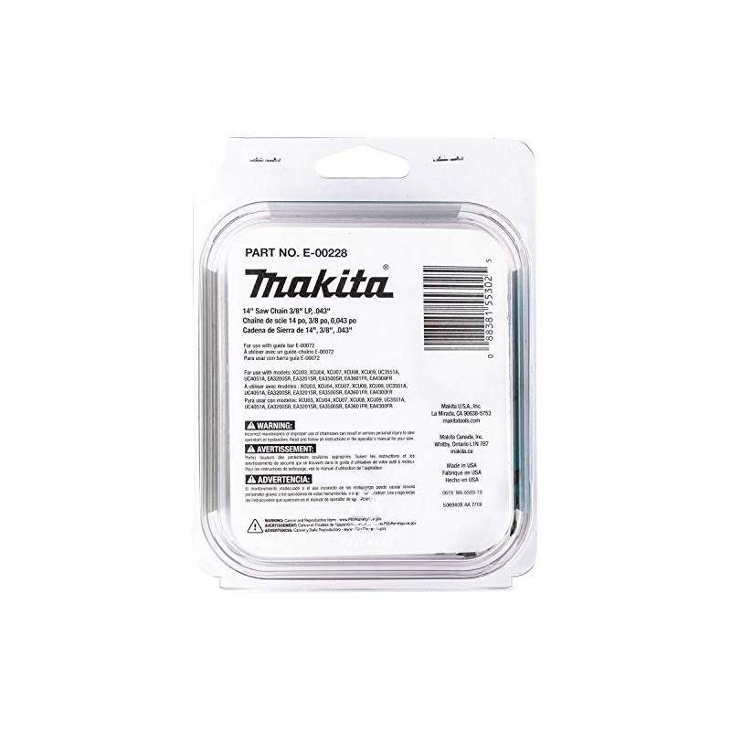 Makita E-00228 14" Saw Chain, 3/8” LP, .043”
