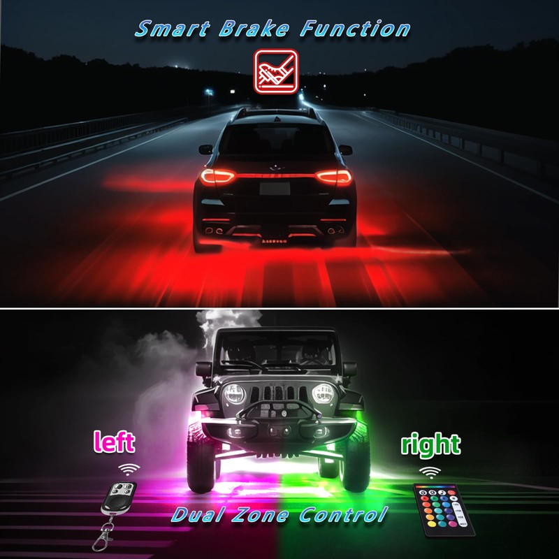ZONECONA 12Pods RGB LED Rock Lights Kit with APP/RF Remote