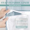 eachope Teal No Hook Waffle Weave Shower Curtain with snap-in