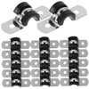 Operitacx 20 Pcs Stainless Steel Cable Strap Clamps with Rubber