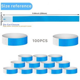 Lopau Paper Wristbands for Events, Parties, Concerts, Sports, Fairs, Travel, Pool Pass - Waterproof Arm Bands (Blue Colored)