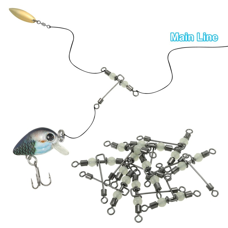 PATIKIL 3-Way Swivel 97lb 25 Pack Cross Line T-Turn Rolling
