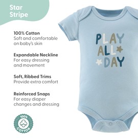 The Peanutshell Baby Boy Bodysuits - Baby Boy Clothes, Newborn 0-3, 3-6, 6-9, 9-12, 12-18, 18-24 Months Baby Clothes - 100% Cotton Infant, New Born Boys Outfits - Star Stripe