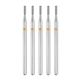 sourcing map 5pcs 325-400 Grits Diamond Grinding Bit 1.35mm Cylinder Head 2.35mm Shank 5mm Length Stone Sanding Drill Bits Rotary Tool for Ceramic Glass Nails Grinding Polishing