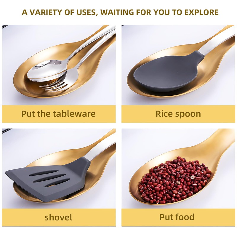 Stainless Steel Spoon Rest for Kitchen Counter - Utensil Holder