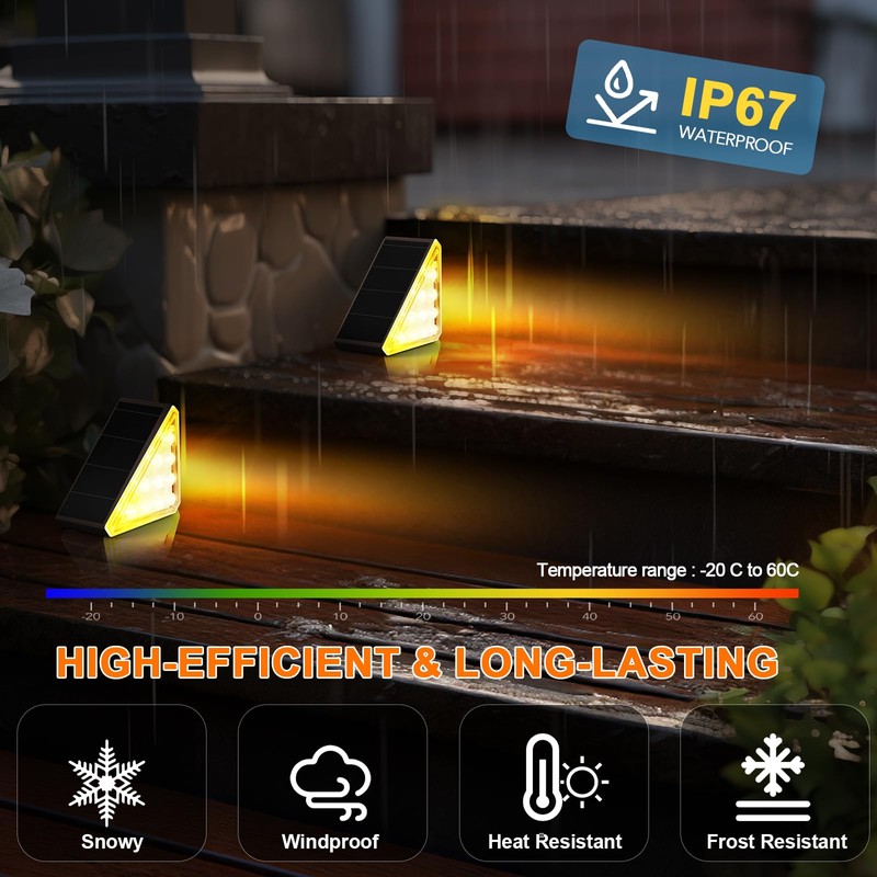 AUDLES 8 Pack Solar Stair Lights, Outdoor Step Lights with