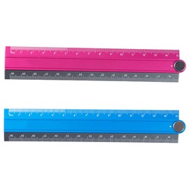 Aluminum Alloy Foldable Ruler Simple Folding Metal Stationery Rule Measuirng Tool Blue & Black & Black 30cm