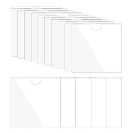 PATIKIL 15Pcs Clear PVC 4.1x4.1 Inch Card Pockets with Top Open for Loading
