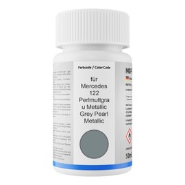 MG PRIME Autolack Lackstift Set für Mercedes 122 Perlmuttgrau Metallic/Grey Pearl Metallic Basislack Klarlack je 50ml